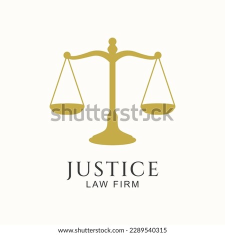 Justice Scales vector illustration. Law Firm, Law Offices, Luxury logo design inspiration.