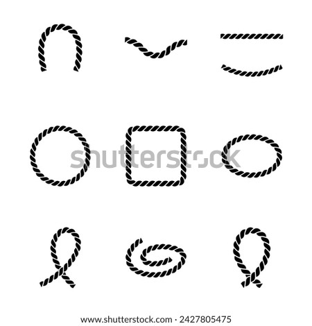 Set of decorative elements of the rope vector illustration