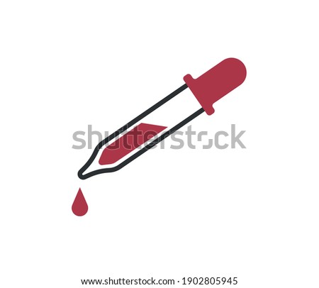 Dropper icon. Sign pipette isolated on white background. Eyedropper pictogram in flat design. Vector illustration
