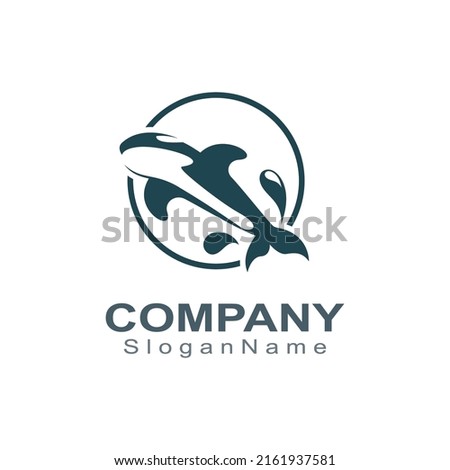 Orca whale logo design image animal sea design illustration icon