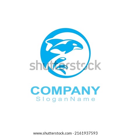 Orca whale logo design image animal sea design illustration icon