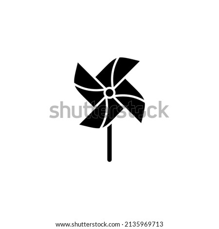 Pinwheel wind stick stencil icon on white background