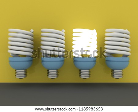 light bulb.individuality and different creative idea concepts . 3D rendered illustration Stok fotoğraf © 