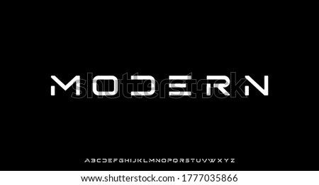 futuristic modern elegant font alphabet vector