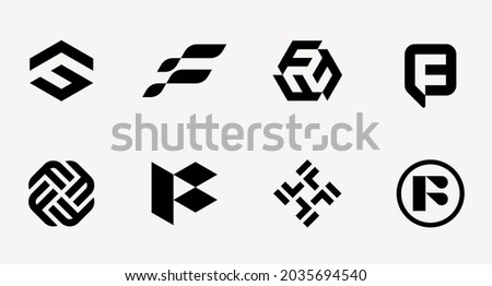 logo letter F type set modern geometric Stock fotó © 