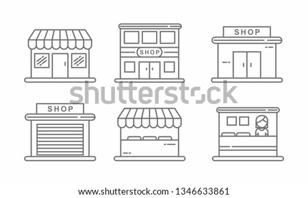 Set of store icon line design. Store vector illustration 