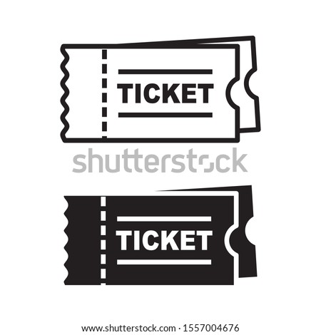 Ticket vector illustration with simple black and white design. Ticket icon 