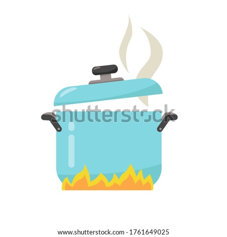 Cooking pot vector illustration with flat design isolated on white background 