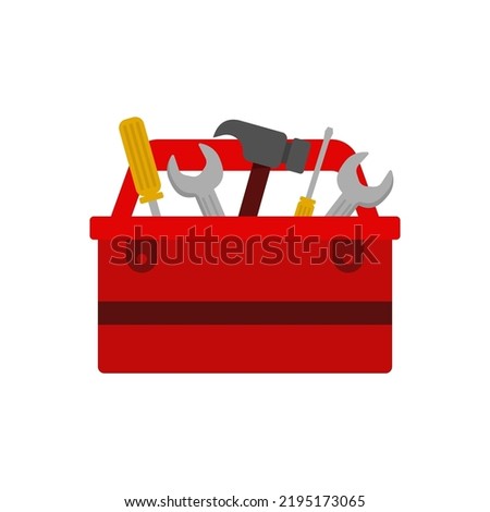 Toolbox vector illustration with a simple flat design on isolated background. Toolbox icon 