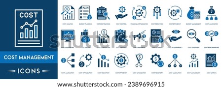 Cost Management icon, Concept of Efficiency, asset, life cycle, system, responsible Vector illustration.