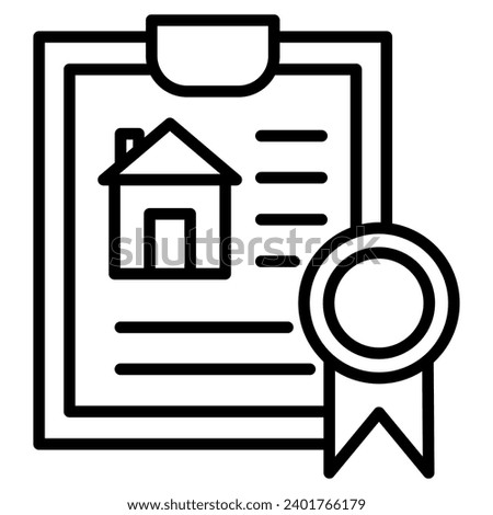 Property Title Icon line vector illustration