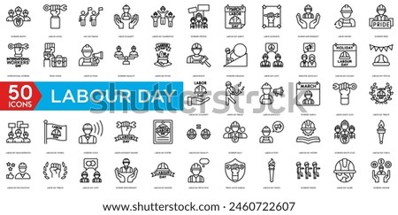 Labour Day icon. Workers' Rights,  Labour Union, May Day Parade, Labor Solidarity, Celebration, Worker's Protest, Labour Day March, Labor Movement, Worker Empowerment, Labor History