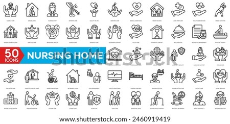 Nursing Home icon. Elderly Care, Senior Living, Nursing Staff, Arthritis Care, Quality of Life, Geriatric Care, Medical Assistance, Senior Housing, Long Term Care, Healthcare Services