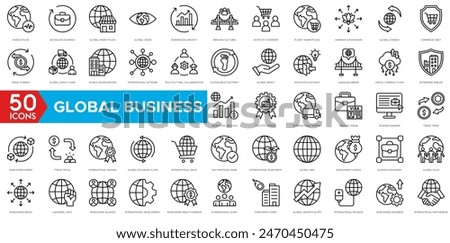 Global Business icon. World Pulse, Boundless Business, Global Marketplace, Global Vision, Borderless Growth, Bridging Cultures and United by Commerce