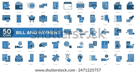 Bill And Payment Method icon. Bill Pay, Cash Wallet, Quick Pay, Card Swipe, Easy Bills, Pay Right, Digital Cash, Secure Pay, Bill Ease, Coin Wallet