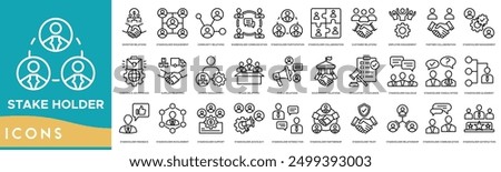 Stake Holder icon. Investor Relations, Stakeholder Engagement, Community Relations, Shareholder Communication and Stakeholder Participation