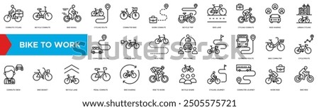 Bike to Work icon. Commute Cycling, Bicycle Commute, Bike Riding, Cycling Route and Commuter Bike