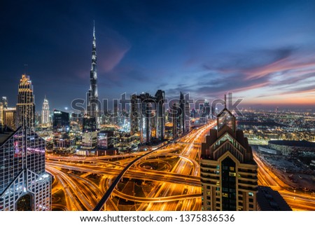 Similar – Image, Stock Photo Dubai by night