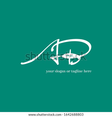 Letter AB Signature Logo Template - Vector