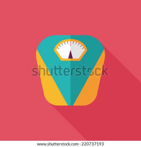 Weight scale flat icon with long shadow