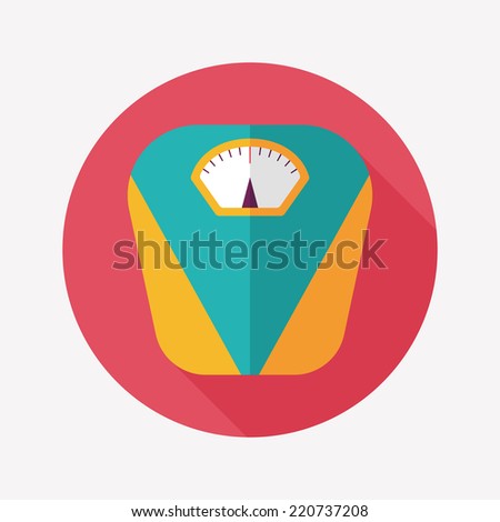 Weight scale flat icon with long shadow