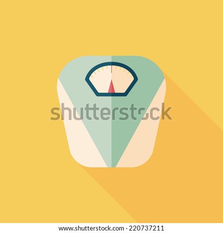 Weight scale flat icon with long shadow