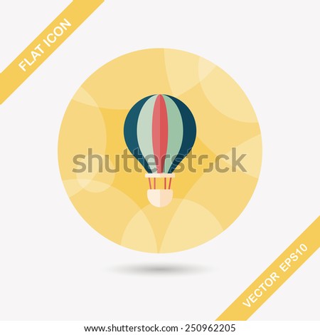Transportation hot air ballon flat icon with long shadow,eps10
