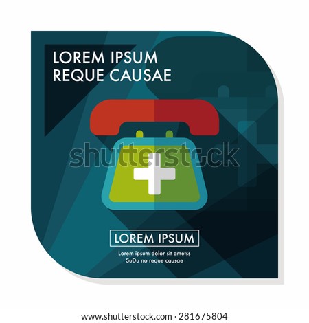 emergency call flat icon with long shadow,eps10