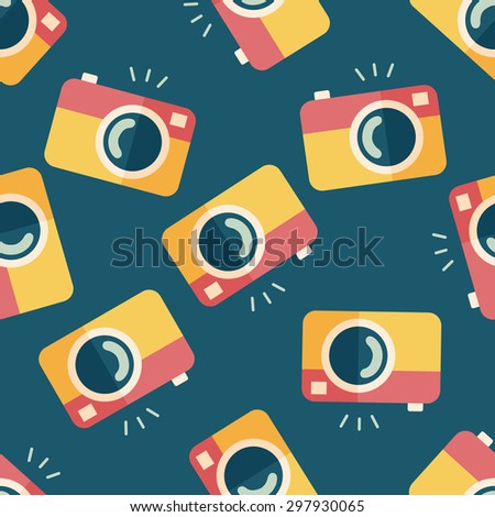 camera flat icon seamless pattern background