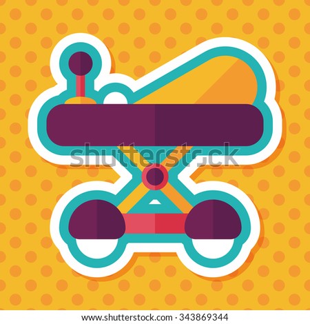 Baby Walker Flat Icon With Long Shadow,Eps10 Stock Vector ...