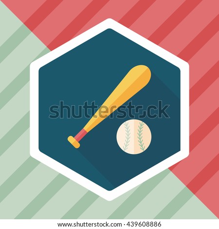 baseball flat icon with long shadow,eps10