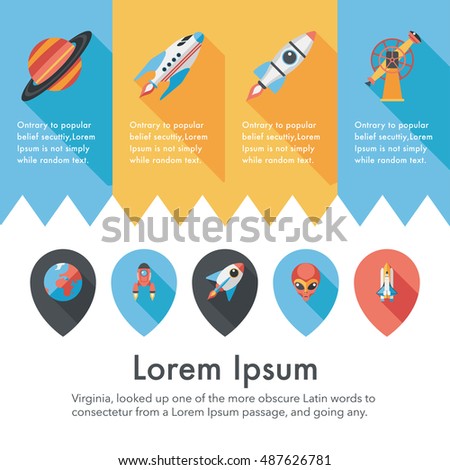 Space and astronomy icons set