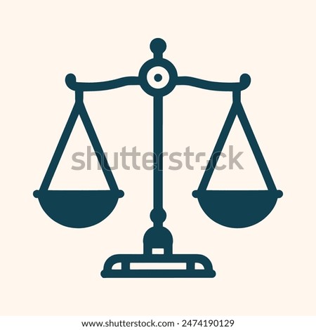 Modern Law Scale Icon Design