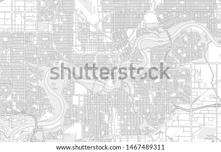 Edmonton, Alberta, Canada, bright outlined vector map with bigger and minor roads and steets created for infographic backgrounds.