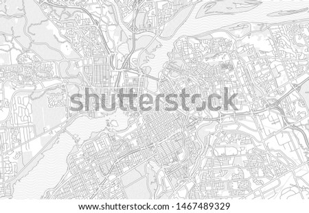 Ottawa, Ontario, Canada, bright outlined vector map with bigger and minor roads and steets created for infographic backgrounds.