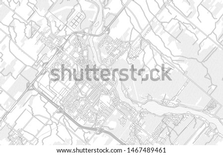 Drummondville, Quebec, Canada, bright outlined vector map with bigger and minor roads and steets created for infographic backgrounds.