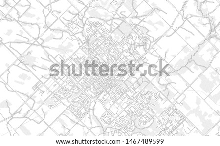 Guelph, Ontario, Canada, bright outlined vector map with bigger and minor roads and steets created for infographic backgrounds.