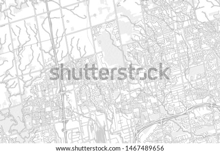 Vaughan, Ontario, Canada, bright outlined vector map with bigger and minor roads and steets created for infographic backgrounds.