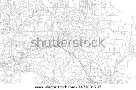 Vista, California, USA, bright outlined vector map with bigger and minor roads and steets created for infographic backgrounds.
