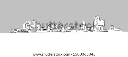 Image, Stock Photo Elbphilarmonie in grey-blue