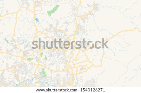 Printable street map of San Jose del Monte, Province Bulacan, Philippines. Map template for business use.