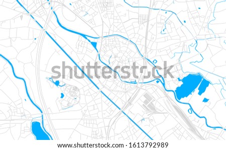Bright vector map of Mechelen , Belgium with fine tuning between road and water. Use this map as a background for your company or as a high-quality interior design.