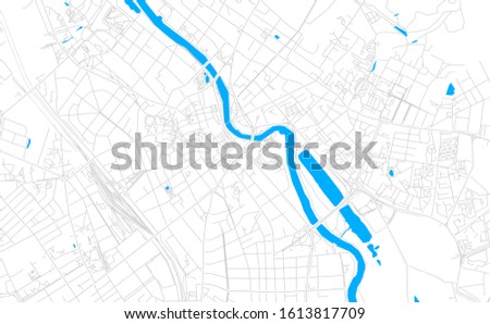Bright vector map of Tartu, Estonia with fine tuning between road and water. Use this map as a background for your company or as a high-quality interior design.