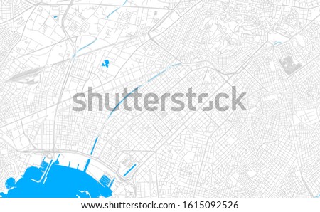 Bright vector map of Kallithea, Greece with fine tuning between road and water. Use this map as a background for your company or as a high-quality interior design.