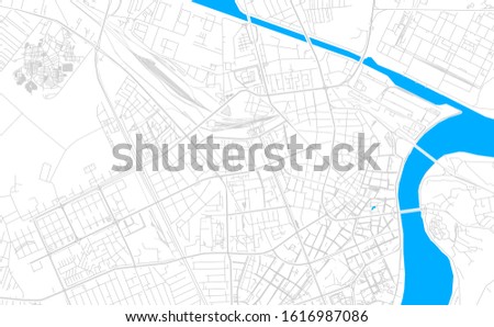 Bright vector map of Novi Sad, Serbia with fine tuning between road and water. Use this map as a background for your company or as a high-quality interior design.