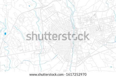 Bright vector map of Elche, Spain with fine tuning between road and water. Use this map as a background for your company or as a high-quality interior design.