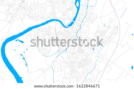 Bright vector map of Lancaster, England with fine tuning between road and water. Use this map as a background for your company or as a high-quality interior design.