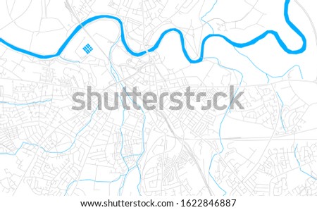 Bright vector map of Carlisle, England with fine tuning between road and water. Use this map as a background for your company or as a high-quality interior design.