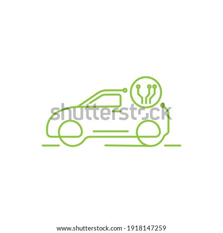 Electric car, green car icon logo design vector concept. Thin line electrical car icon isolated on white background