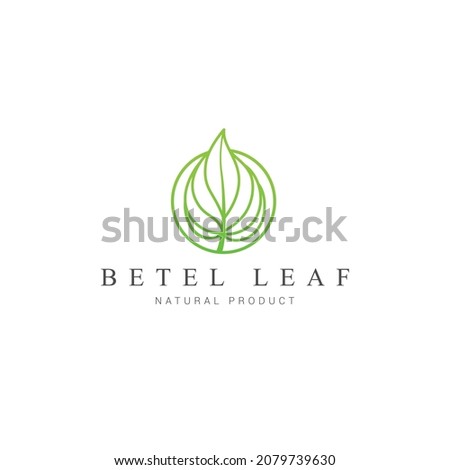 Betel leaf icon logo vector design template. Luxury Eco Natural Organic concept symbol